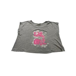 Kavio Shirt Sleeveless Women's Gray‎ Size XL "Love 2 Dance" Graphic Tee EUC